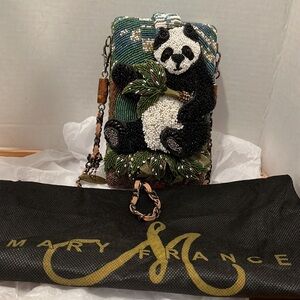 Mary Frances Vintage Covetted Panda Bag hard case ,duster ,Beads ,New !gorgeous